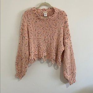 Main Strip Pink Rainbow Flecked Knit 